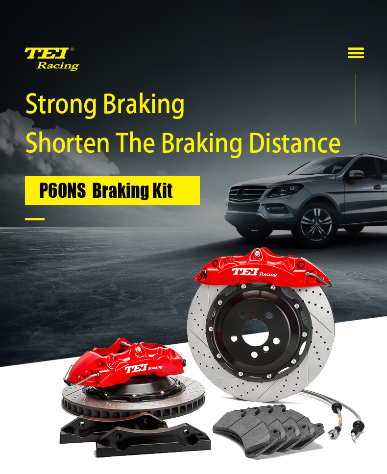 TEI Front P60NS 6 Pot Split Forged Caliper With High Carbon Content Iron Disc Big Brake Kit