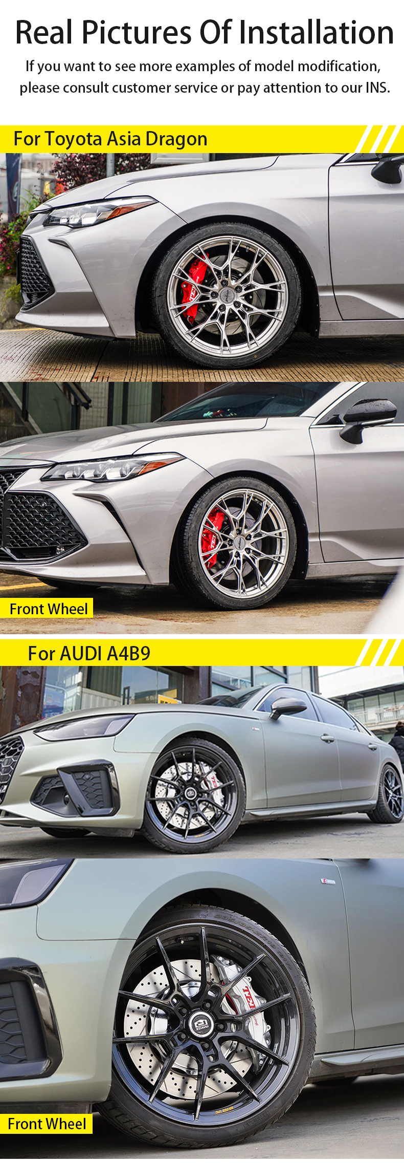 TEI Front P60NS 6 Pot Split Forged Caliper With High Carbon Content Iron Disc Big Brake Kit