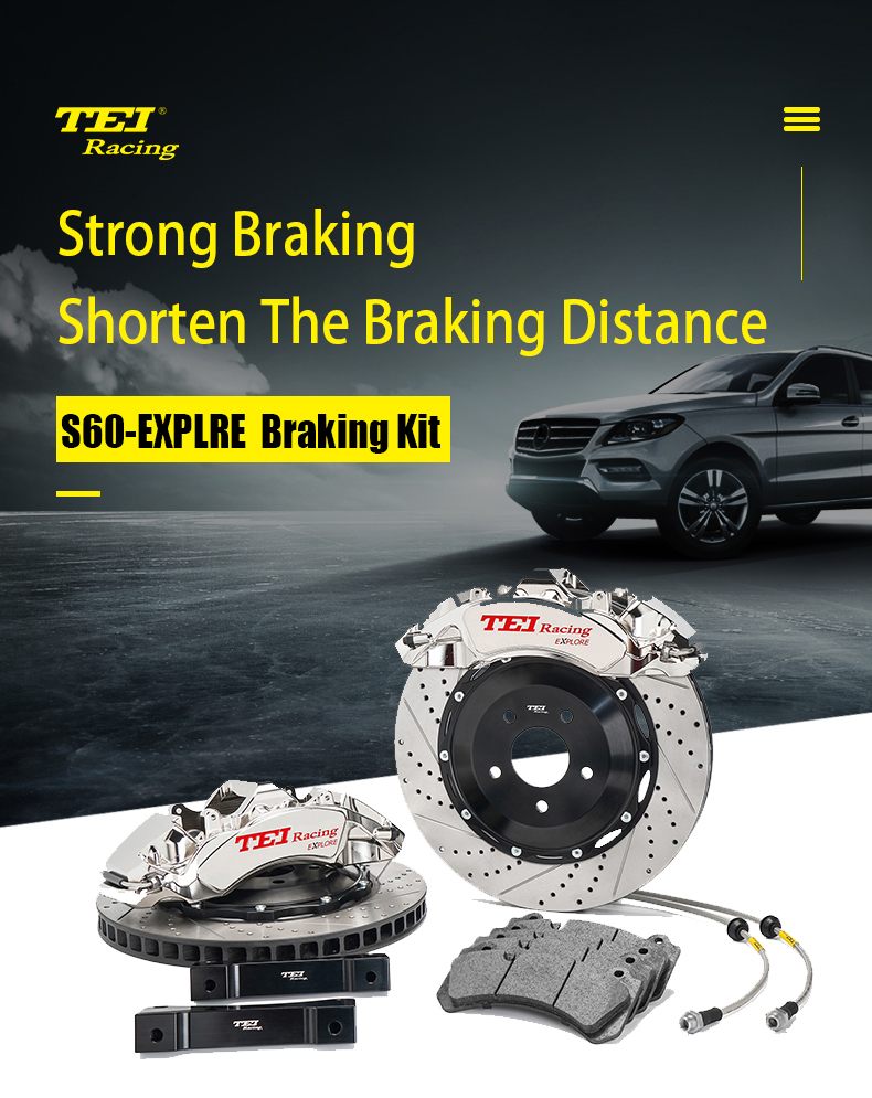 TEI Front S60-Explore 6 Pot Monoblock Caliper With High Carbon Content Iron Floating Disc Big Racing Brake Kit