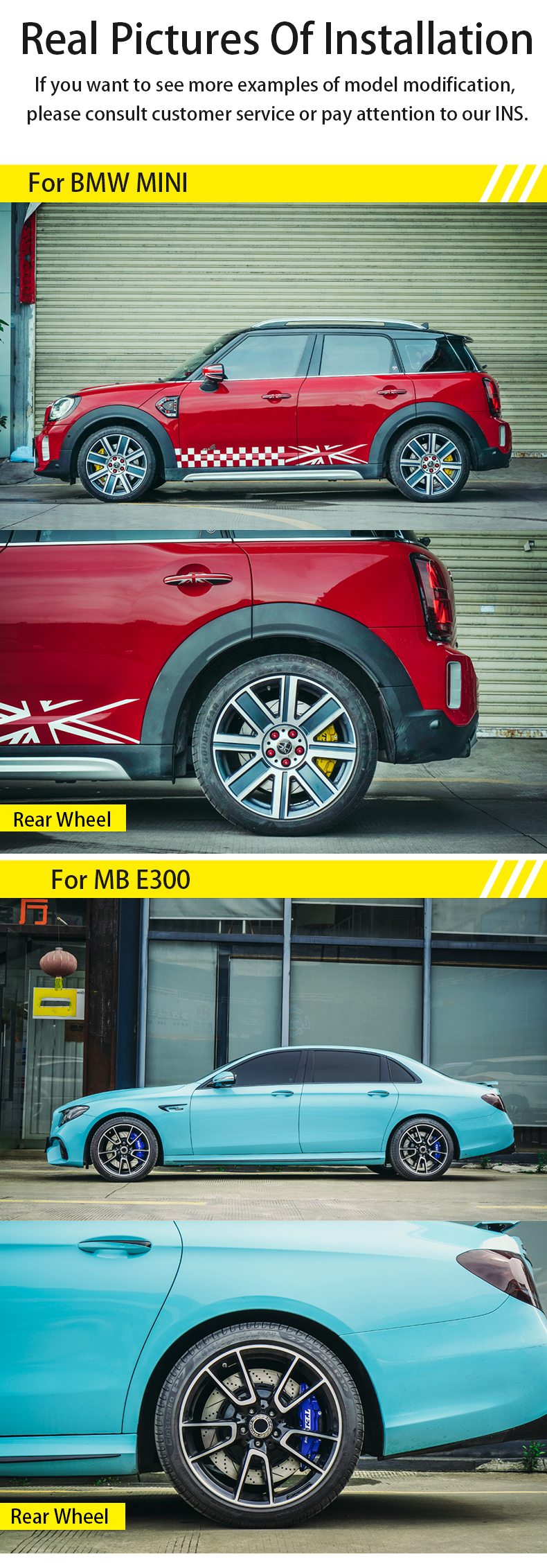 TEI Rear P4-EXPLORE 4 Pot Split Forged Caliper With High Carbon Content Iron Disc Big Brake Kit For Original Electric Parking EPB fuction