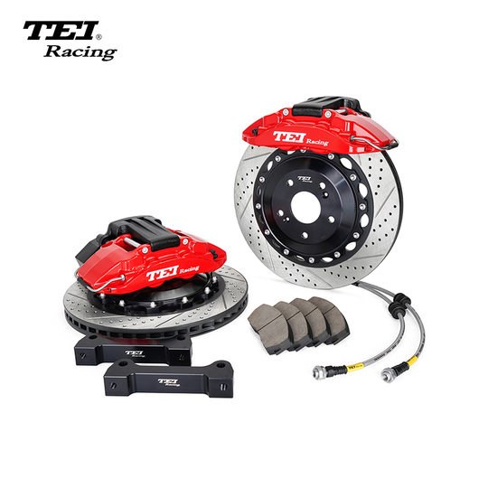 TEI Rear P4-EXPLORE 4 Pot Split Forged Caliper With High Carbon Content Iron Disc Big Brake Kit For Original Electric Parking EPB fuction